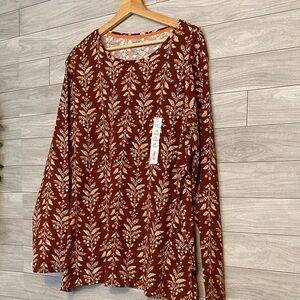 The Classic Brown Floral Long Sleeve Top